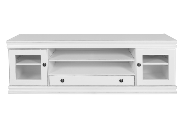 Mode Plasma 2 Glass Doors 1 Drawer 1800 Painted French White