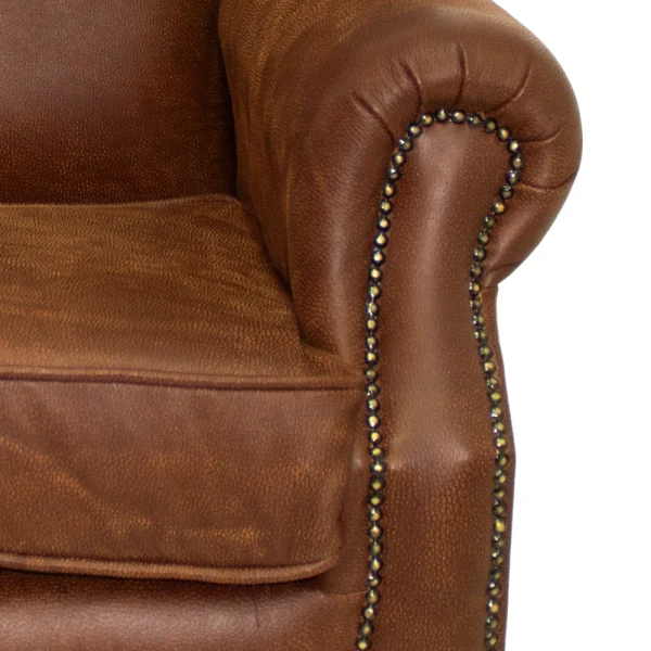 CLASSIC WING BACK LEATHER EXOTIC WOODLANDS SPICE ARM