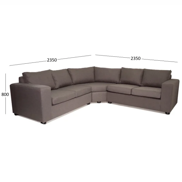 Modern 5 seater corner unit AKS 8 - with dimensions