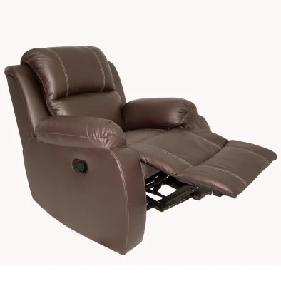 Prime Recliner Air PU Brown left front 45° partially reclined