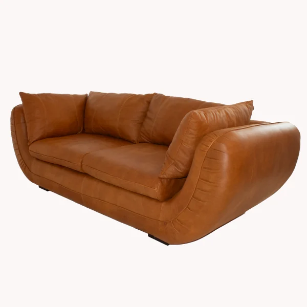 Regal 3 seater Leather exotic woodland tan right front 45°