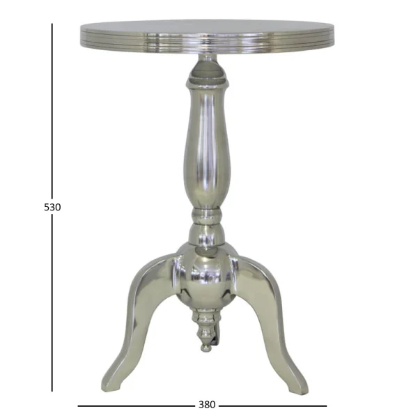 Aluminium Occasional table with dimensions