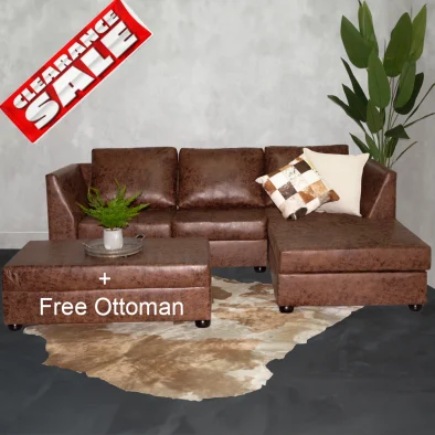 Mode corner 3 seater with chaise + Free ottoman