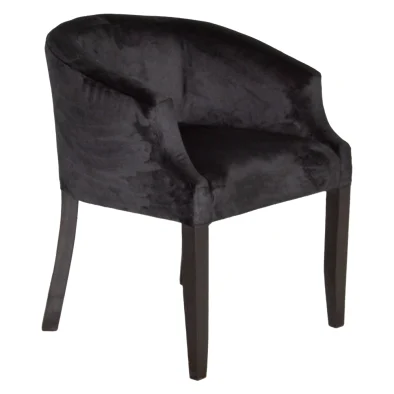 Occasional Tub chair Velvet Black left front 45°