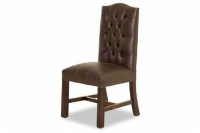 EMPIRE BUTTON DINING CHAIR BONDED LEATHERETTE BROWN