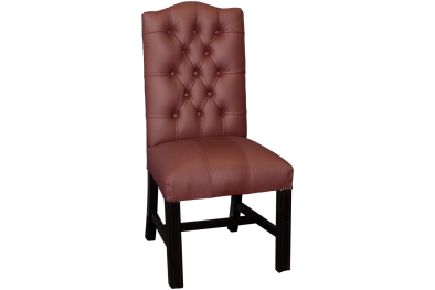 Genuine Full Leather EMPIRE BUTTON DINING CHAIR SANTOS SAFFRON