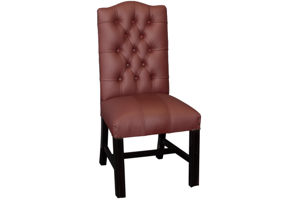 Genuine Full Leather EMPIRE BUTTON DINING CHAIR SANTOS SAFFRON