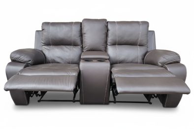 Premier 2 seater 2 action + Console leather brown