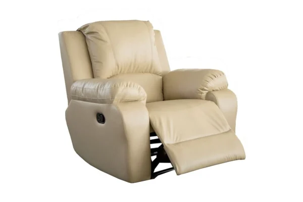 Genuine Full Leather Premier Single Recliner Beige