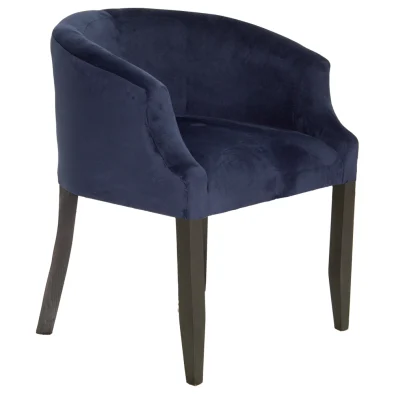 Occasional tub chair Velvet Navy front left 45°