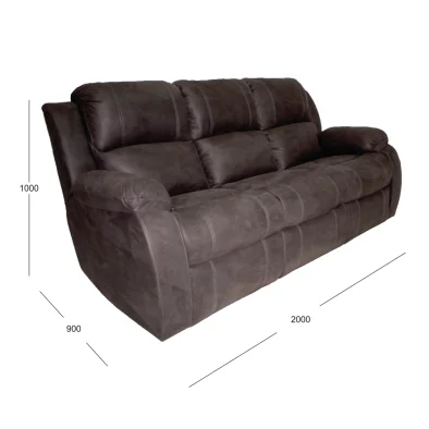 Prime 3 Seater Couch (Static) PU2 Grey Dimensions