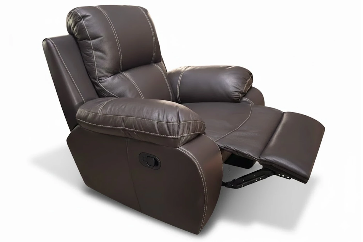 Premier Genuine Full Leather Single Recliner Chair (Brown)
