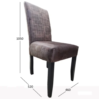 Solo dining chair Velvet MSDG-16 with dimensions