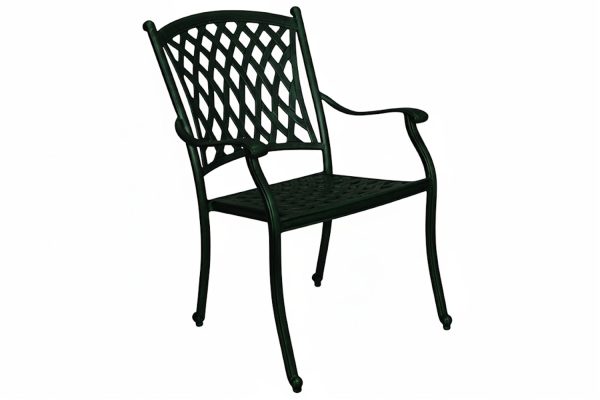 ALUMINIUM-TUSCAN-DINING-CHAIR-GREEN-ON-BLACK---SHOP-SOILED