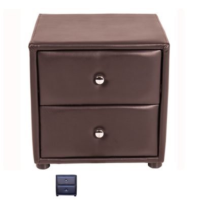 AMELIA PEDESTAL 2 DRAWER PU BLACK, BROWN or WHITE