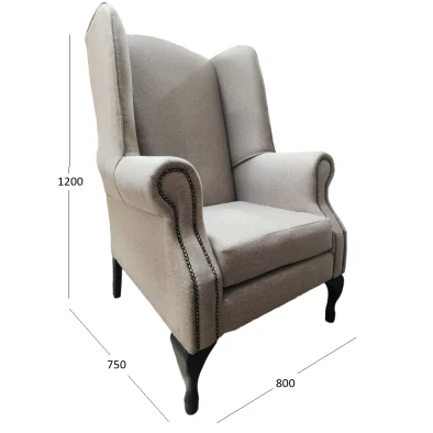 Classica Wingback Fabric beige with dimensions