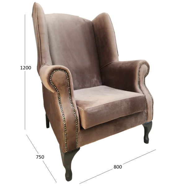 Classica Wingback M-velvet brown with dimensions