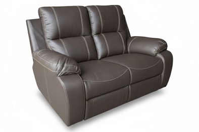Genuine Full Leather PREMIER 2 SEATER COUCH Non-Reclining, Static BROWN