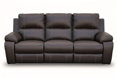 Genuine Full Leather Premier 3 Seater Couch Non-Reclining, Static – Brown