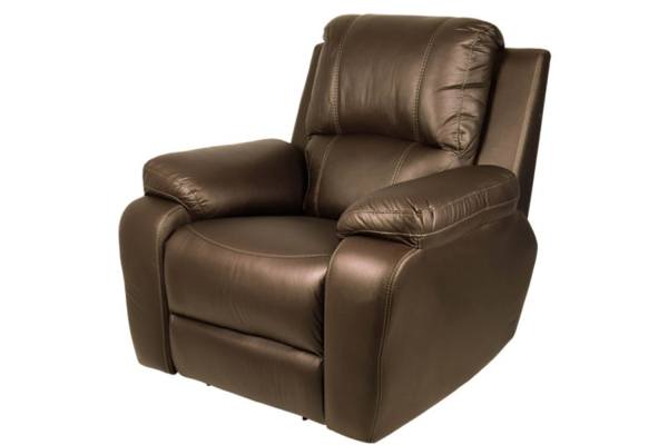 Genuine Full Leather Premier Armchair, Static - Brown