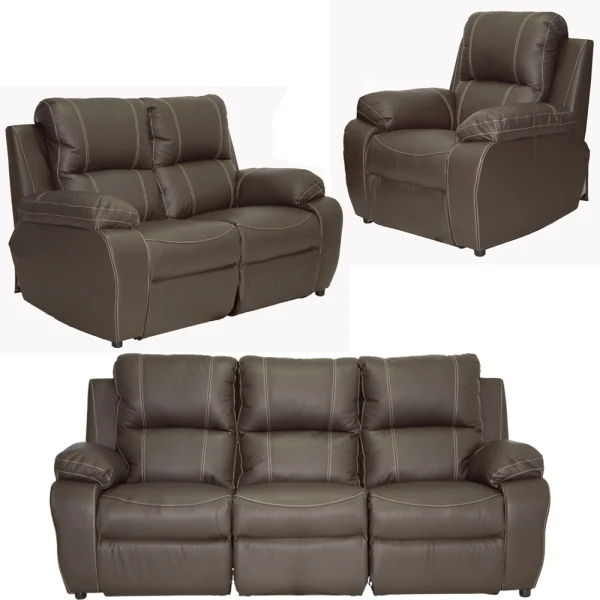 Premier 6 Seater Static Couch Full leather brown