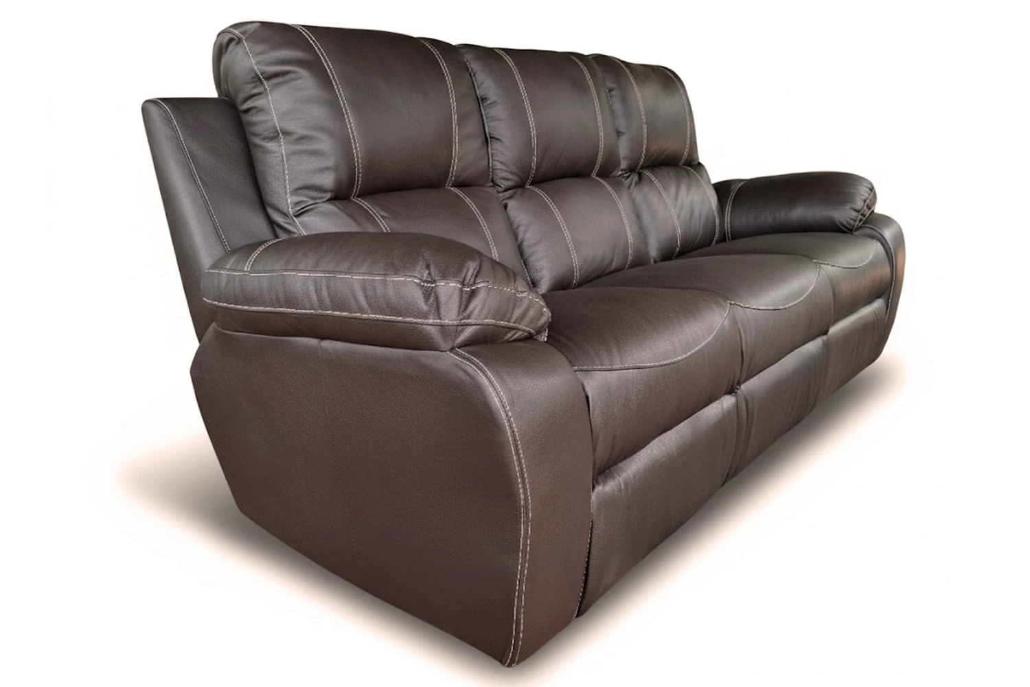 Premier Genuine Leather Sofa 3-Seater (Static, Brown)