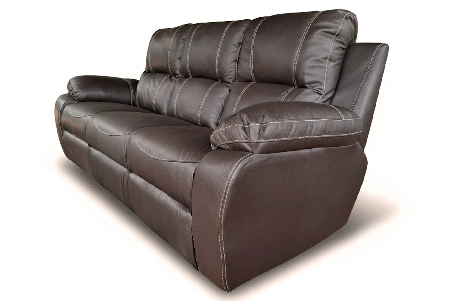 Premier Genuine Leather Sofa 3-Seater (Static, Brown) - Image 6