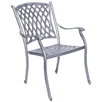 ALUMINIUM CHAIR-TUSCAN 600 SILVER ON BLACK