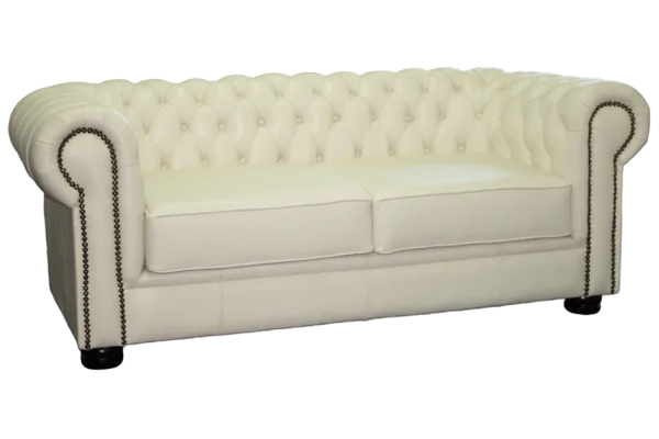 Genuine Full Leather Chesfield 2 Seater 2100 wide - Clifton Sand (XL deep seat)