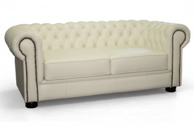 Genuine Full Leather Chesfield 2 Seater 2100 wide – Clifton Sand (XL deep seat)