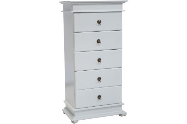 Grandeur-5-Drawer-Tallboy-Painted-White