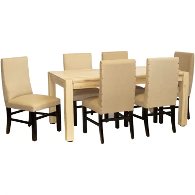 7 Piece Mono Cotton Wood Dining Set Special