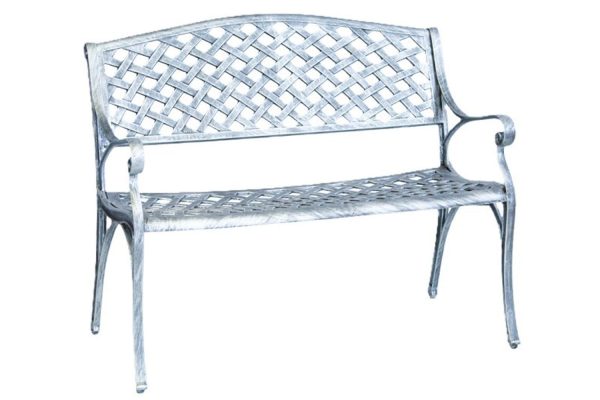 Aluminium-Park-Bench-Cottage-Silver-on-Black