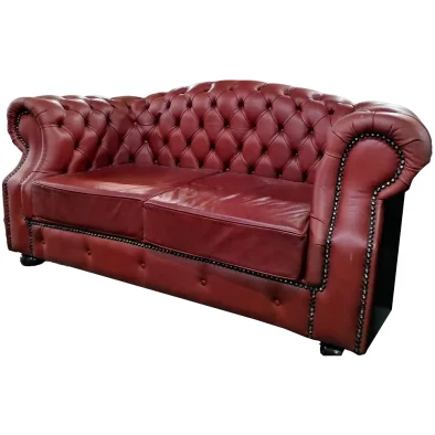 Chesterfield Arch Full Leather Ruby Red