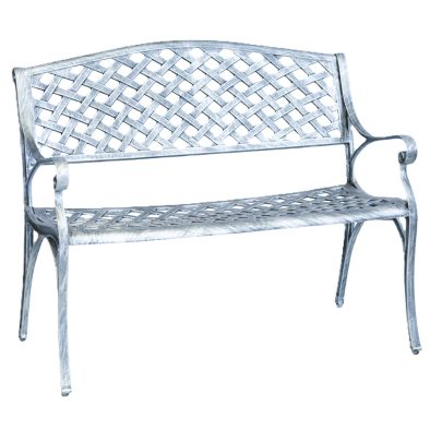 Aluminium Park Bench-Cottage Silver on Black