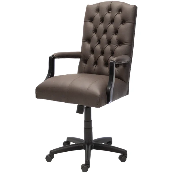 Empire Executive office Armchair Button Genuine Leather D-Brown