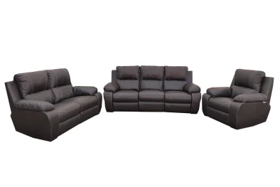 Genuine Full Leather 3 Piece Set Special (Premier 1 Seater, 2 Seater and 3 Seater Non-Reclining, Static) Brown