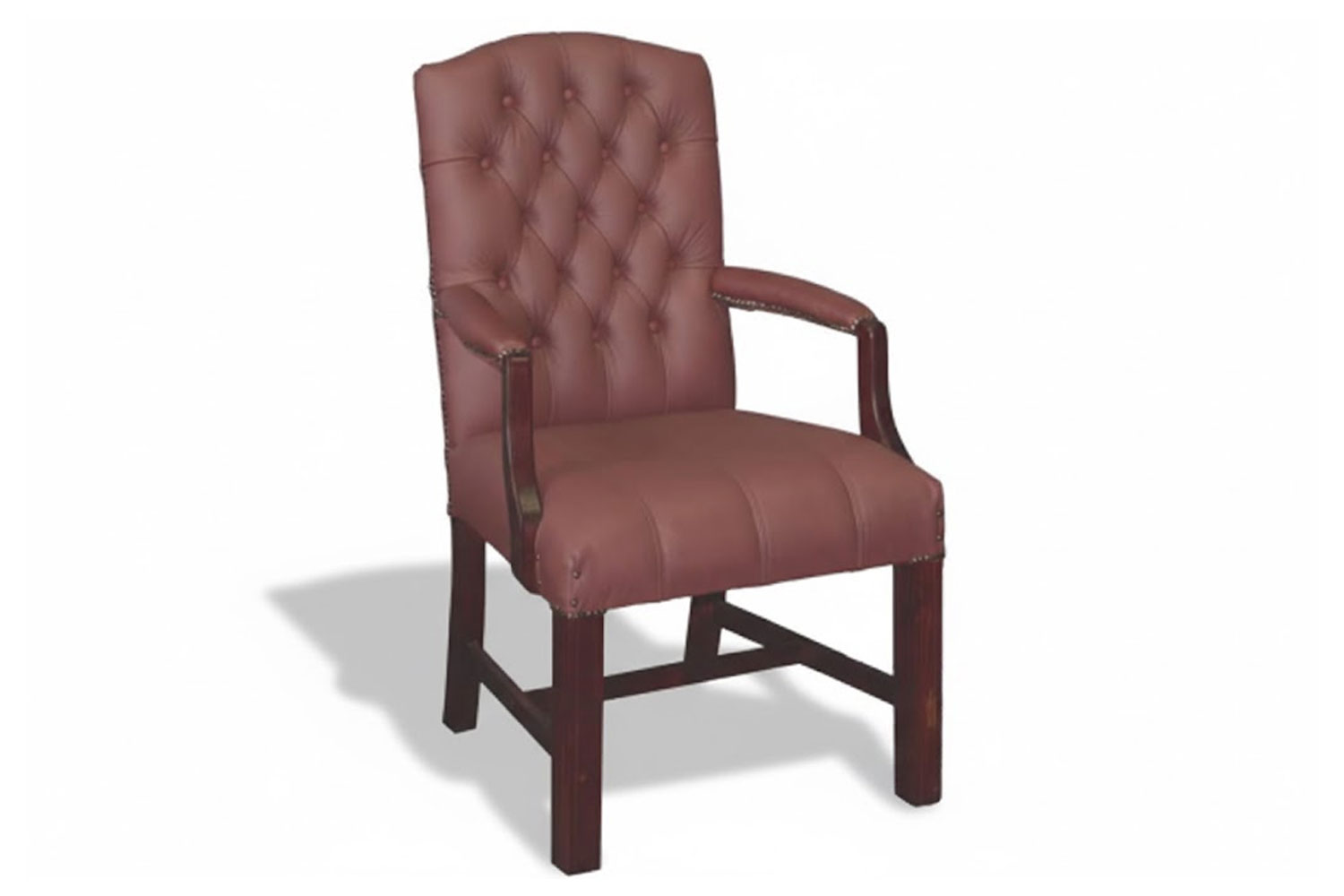 Genuine Full Leather EMPIRE BUTTON ARMCHAIR - SANTOS SAFFRON