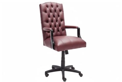 Genuine Full Leather EMPIRE EXECUTIVE BUTTON BACK Office Chair – SAFFRON