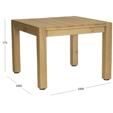 Mod 4 Seater Dining Table Solid Cotton Wood with Dimensions