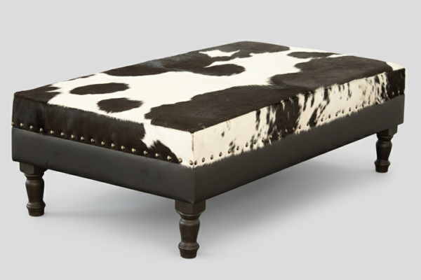 Nguni ottoman -Black and white