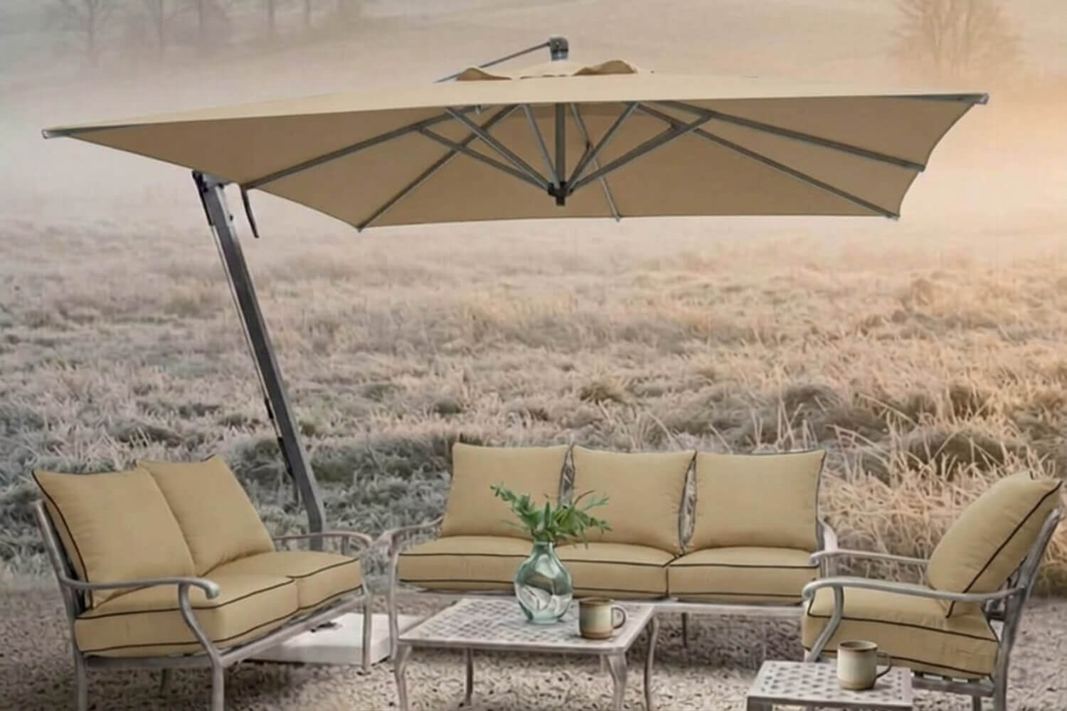 Outdoor Lounge Cushion Set Seat & Back (Deluxe Beige) - Image 5