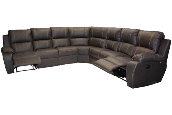 Premier 7 Seater Corner Set Special 2 action Full Leather Brown