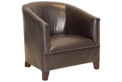 Classic Tub Chair Bonded PU Brown (SHOP SOILED)