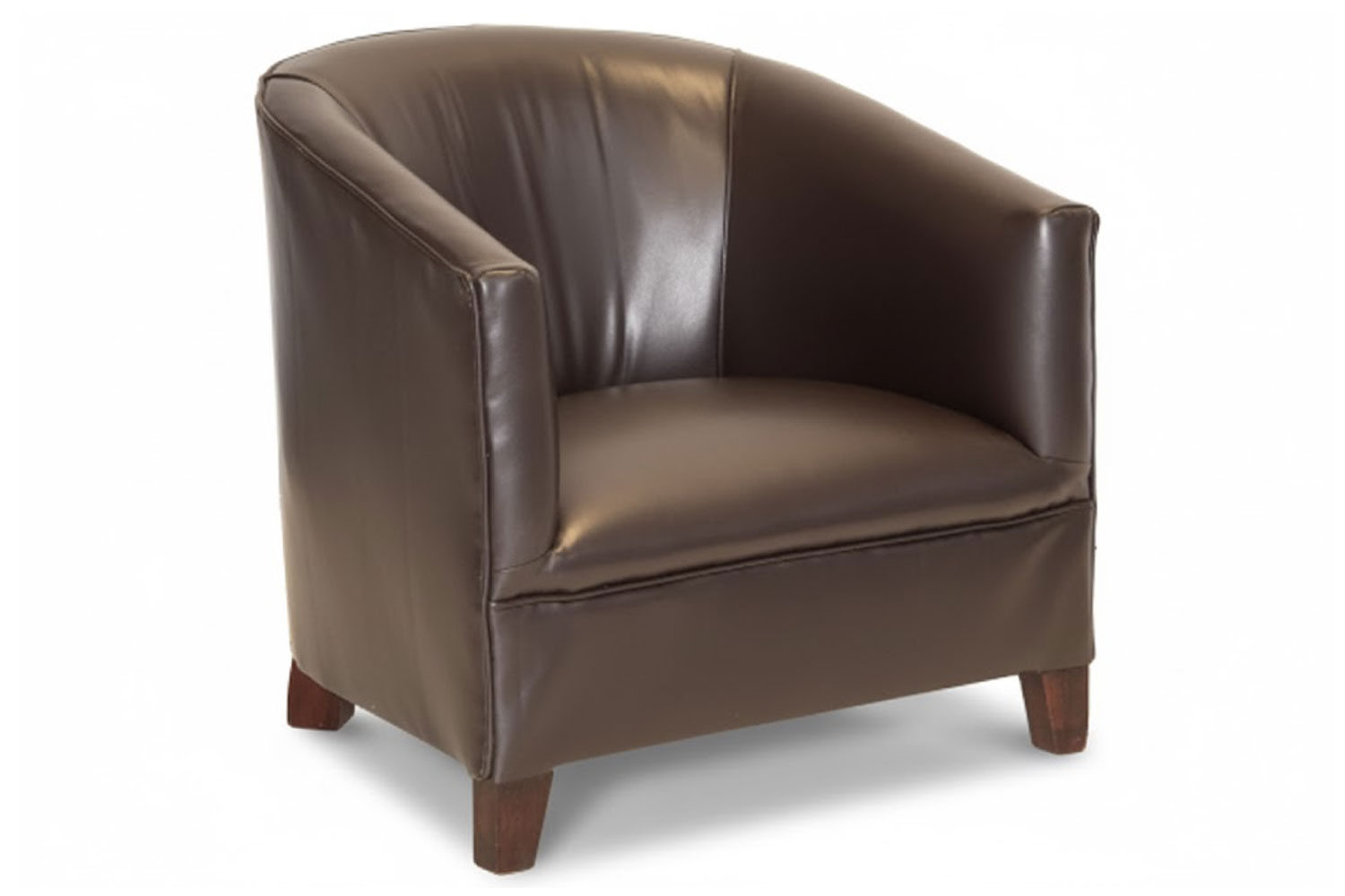 Classic Tub Chair Bonded PU Brown (SHOP SOILED)