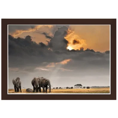 Desert Elephants Mahogany frame