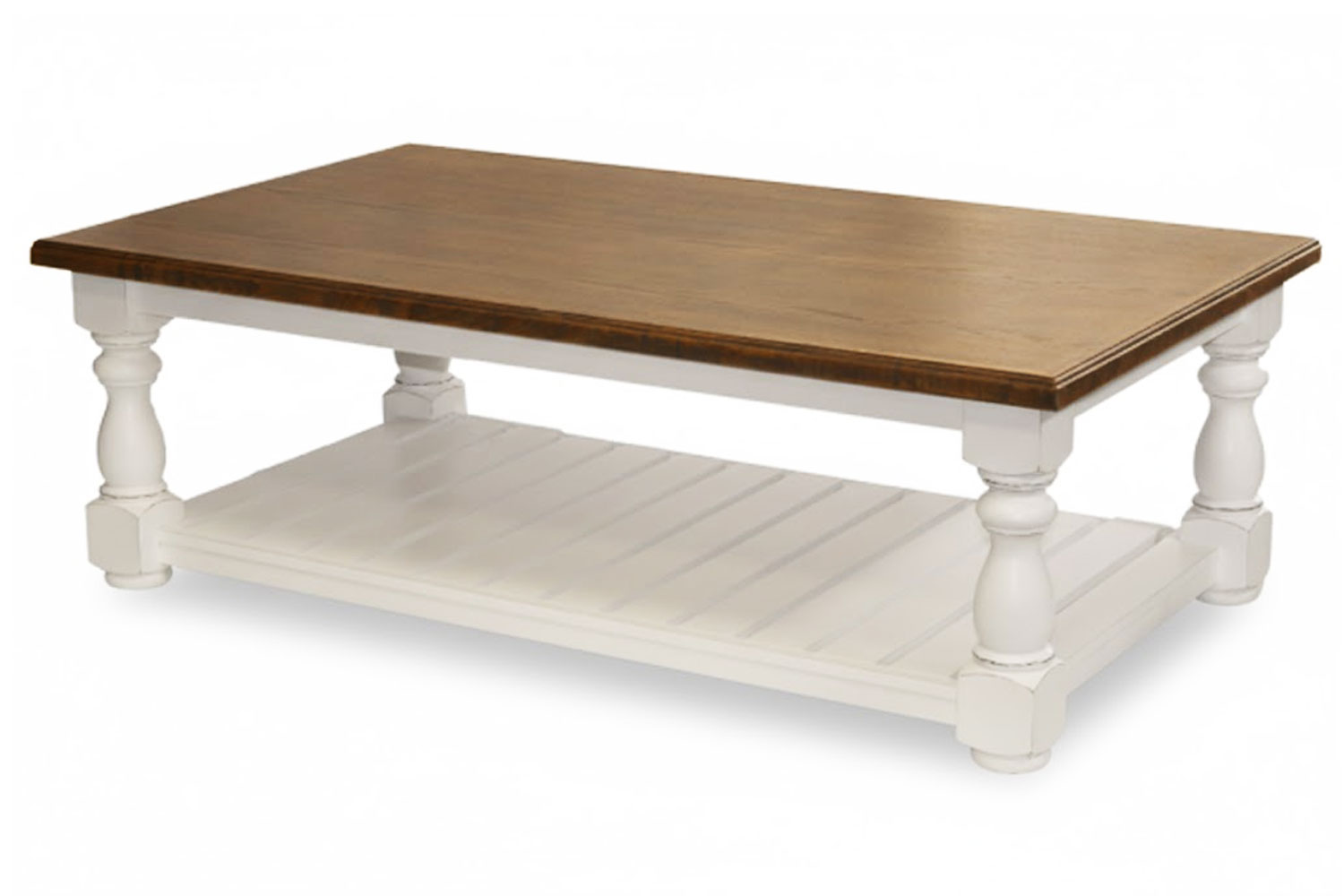 French Coffee Table (1400 X 800) 2 Toned Oak Veneer Wash and French white