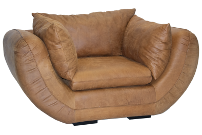 Genuine Full Leather Regal Armchair - Exotic W-Tan