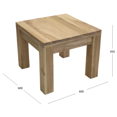 MOD Side Table (600 x 600) Solid Cotton Wood