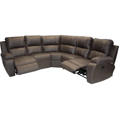 Premier 5 Seater Corner Set Special 2 Action Full Leather Brown